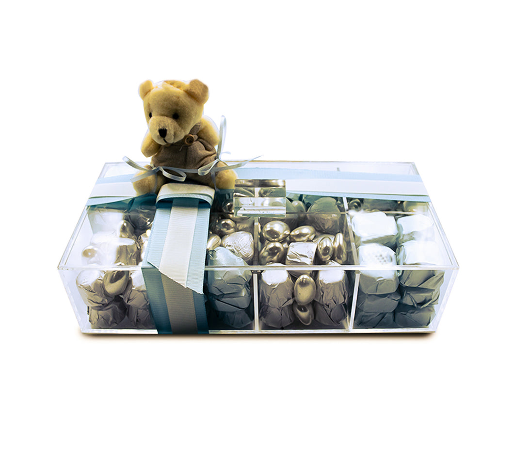 Erkek için Minik Ayıcık Detaylı Akrilik Dikdörtgen Kutu